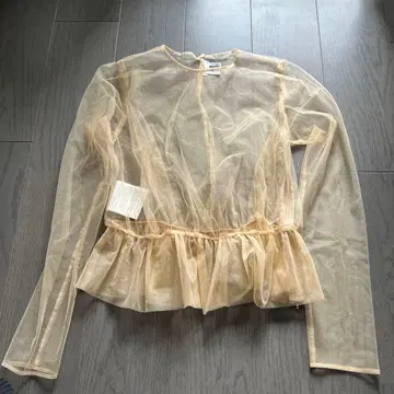 noir kei ninomiya 메쉬 페플럼 상의 M