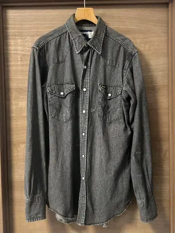 랭글러 데님 셔츠 블랙