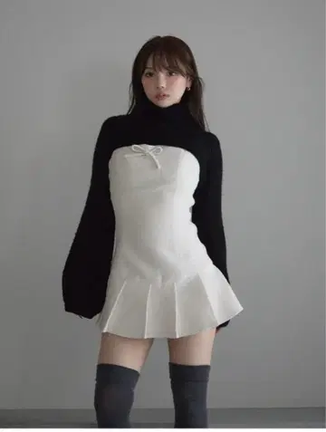 andmary Twiggy 트위드 미니 드레스 AM1557