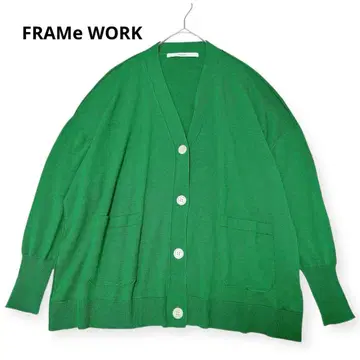 프레임워크 가디건 그린 오버 사이즈 V넥 그린