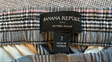 BANANA REPUBLIC HAYDEN PANT 사이즈 2 체크 무늬