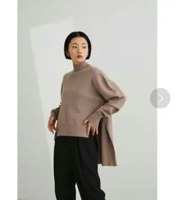 STYLEMIXER 워셔블 하이넥 백 롱 니트 상의