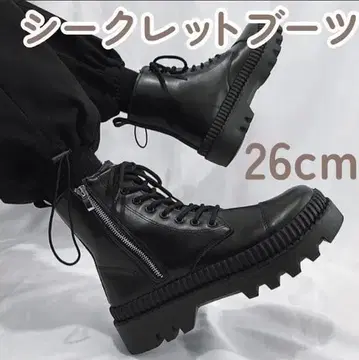 통굽 부츠 남성용 키높이 신발 블랙 가죽 부츠 신발