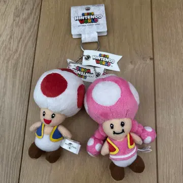 USJ 한정판 키노피오 & 키노피코 봉제 인형 키체인 닌텐도