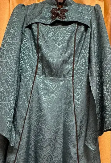 차이나 슬릿 소매 롱 원피스