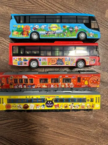 호빵맨 기차 기차 호빵맨 버스 4대 세트