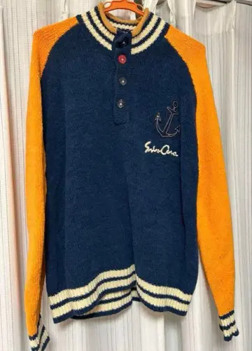 SINA COVA 네이비 오렌지 스웨터 LL 시나코바 XL 남성용