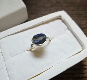 핸드메이드 실버 925 반지 오팔