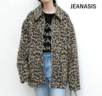 JEANASIS 집 샤기 레오파드 미들 코트