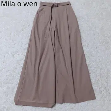 미라 오웬 와이드 팬츠 센터 프레스 턱 캐주얼 모카 사이즈 0