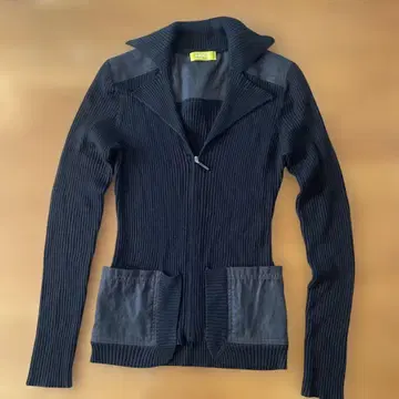 +RICO 히로코비스 리브 니트 가디건 블랙 [ 새상품급 ]