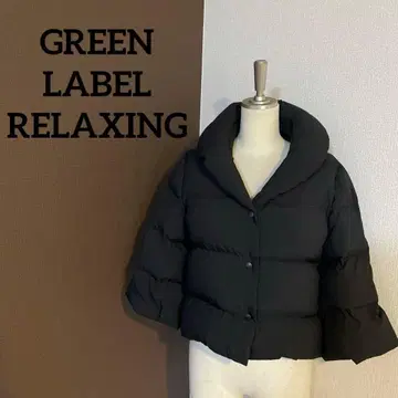 GREEN LABEL RELAXING 다운 자켓 판초풍 블랙