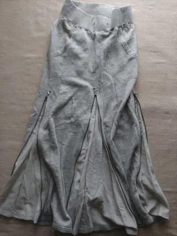 고아 goa 지퍼 롱 스커트 그레이