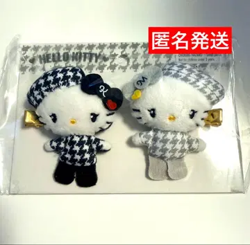 헬로키티 벌스데이 흑백 걸리시 쌍둥이 코디 헤어 클립