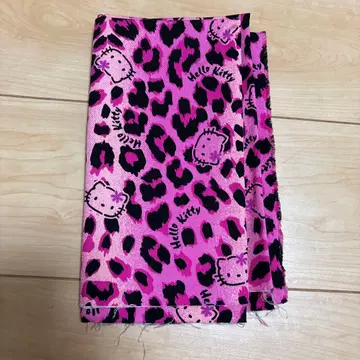 키티 레오파드 무늬 원단 핑크