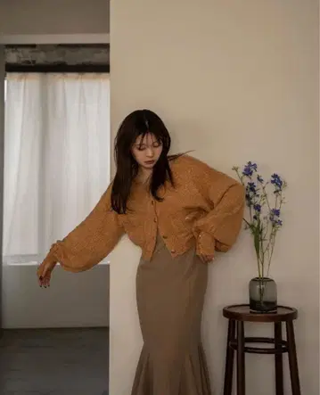 mideal 마이딜 글리터 니트 가디건 앙상블