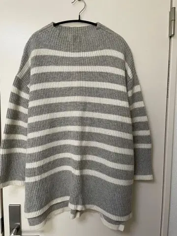 SHIPS 쉽스 보더 하이넥 니트 스웨터 그레이