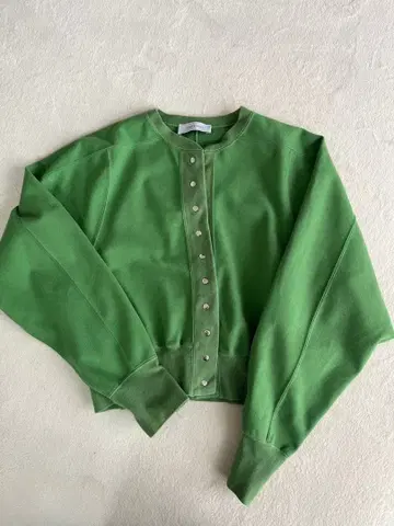 ADAM ET ROPE 그린 크롭 가디건