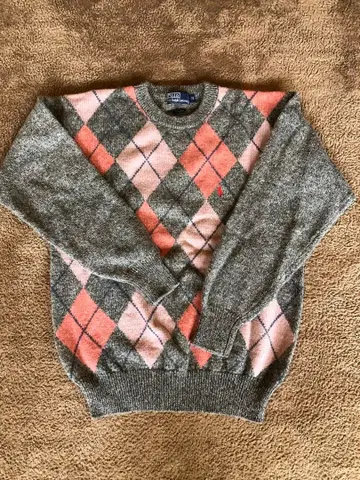 폴로 랄프로렌 아가일 무늬 울 스웨터 여성용 M 사이즈