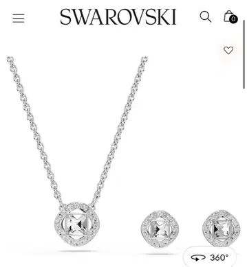 스와로브스키 Una Angelic 귀걸이 목걸이 세트