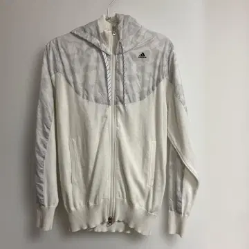 adidas 후드 부착 아우터 L 화이트/그레이