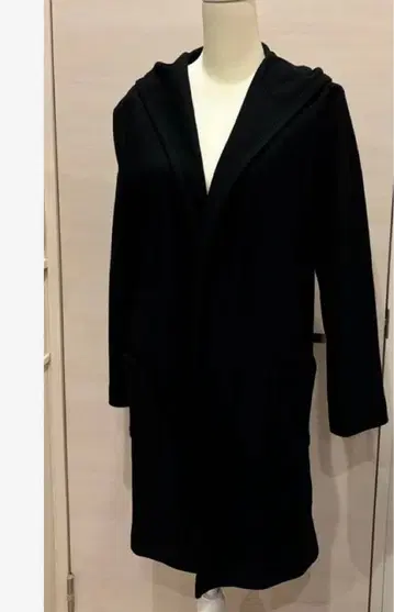 PLST 노카라 후디드 코트 울 혼방