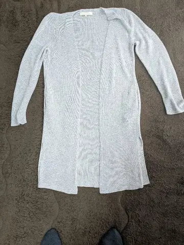 그레이 니트 롱 가디건