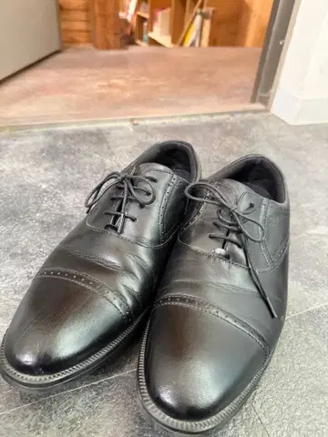 블랙 가죽 신발 남성용 26.5cm 드레스 슈즈, 비즈니스 슈즈