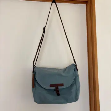 스카이블루 캔버스 숄더백