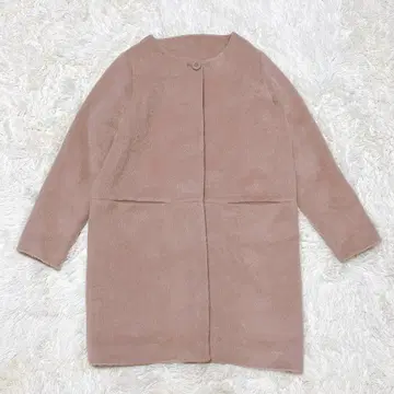 노카라 코트 더스티 핑크 히요쿠 버튼 여성용 아우터