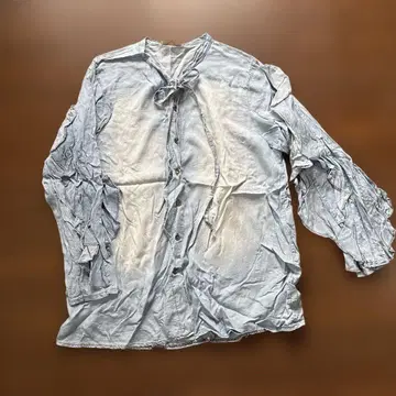 이탈리아제 리본 포함 프릴 소매 긴팔 셔츠