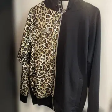 Lonsdale 레오파드 무늬 풀 집업 후드티