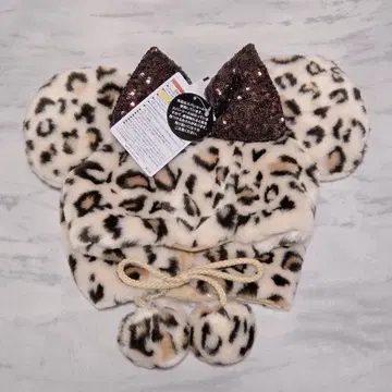 디즈니 팬캡 미니 레오파드 무늬 브라운