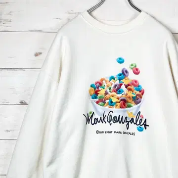 마크곤잘레스 맨투맨 로고 프린트 엔젤 시리얼 화이트 S