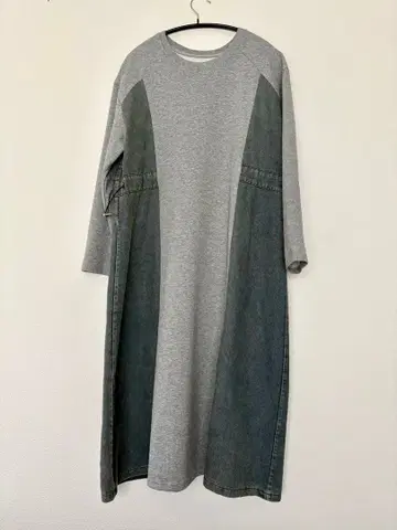 PLUS OTO.HA 그레이&데님 롱 원피스 긴팔