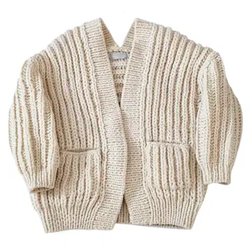 컨디션 최상 오드리앤존와드 손뜨개질 페루 니트 가디건 화이트