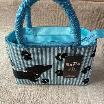 SaPa 비즈 장식 핸드백 파랑