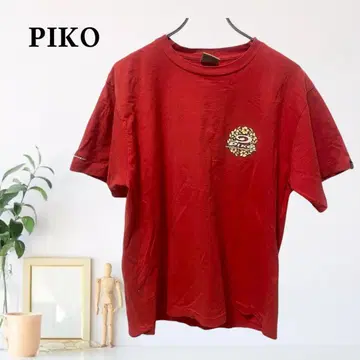 zB653 [ L ] PIKO 티셔츠 오버 사이즈 크루넥 반팔 리브