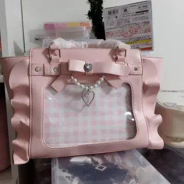 새상품 덕질 리본 포함 핑크 핸드백