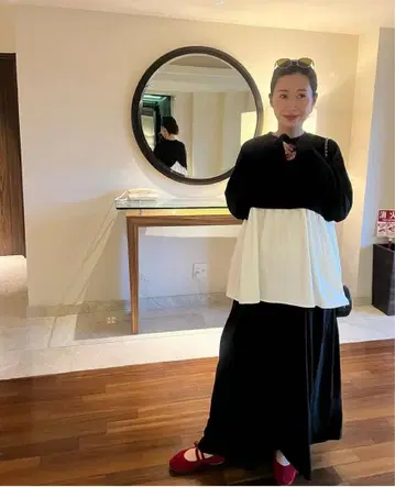 UNMINOU 레이어드 디자인 긴팔 상의