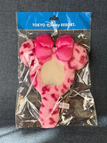 새상품 미니 레오파드 무늬 핑크 거울 복슬복슬