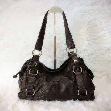 [ 새상품급 ] Y2K 다크 브라운 가죽 토트백