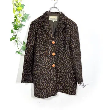 크리치아 청바지 레오파드 무늬 테일러드 자켓 코트 표범 무늬 이탈리아제