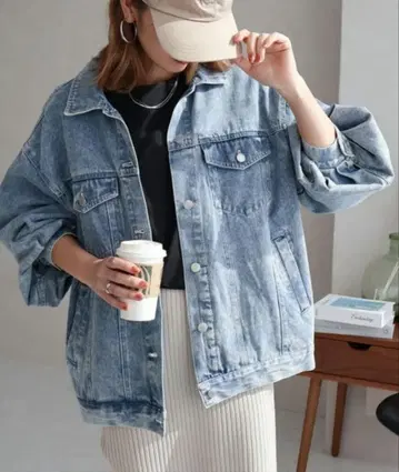 오버 사이즈 데님 자켓 social girl