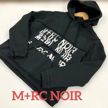 [ M+RC NOIR ] 데미지 가공 후드티 블랙 코튼 S #2988
