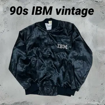 90s IBM 빈티지 기업 USA제 바시티 자켓 블랙 L 사이즈