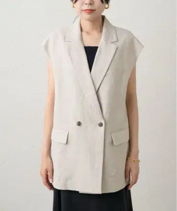 라운지 드레스 린넨 베스트 자켓