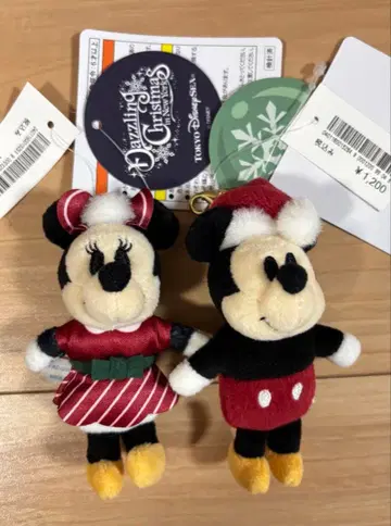 디즈니 리조트 2024 크리스마스 미키 미니 봉제 인형 참 새상품