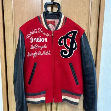 인디언 모터 사이클 스타디움 블루종 소매 가죽 사이즈 38