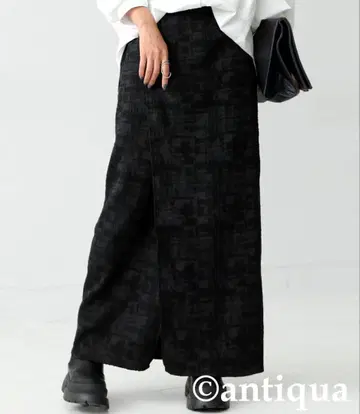 안티카 자카드 직물 슬릿 스커트 완판템